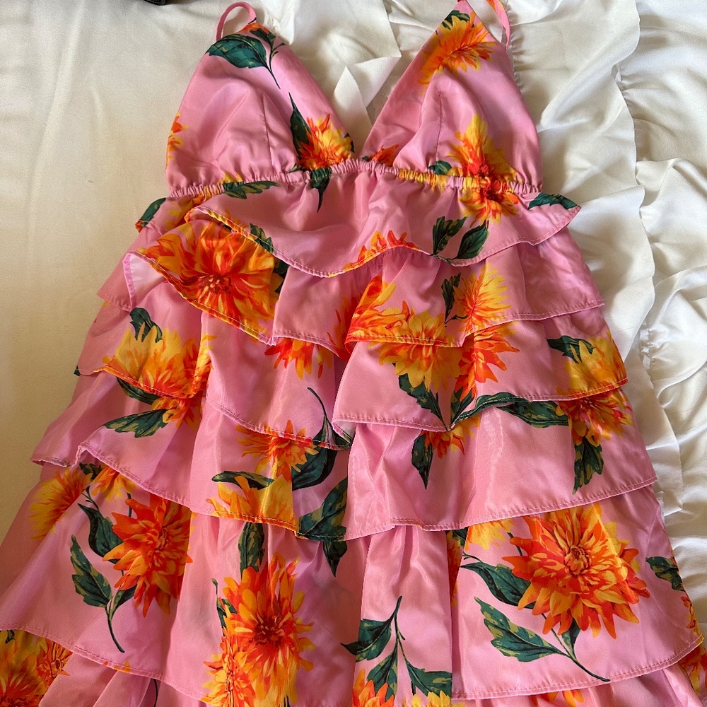 Shop Buddy Love pink floral maxi dress